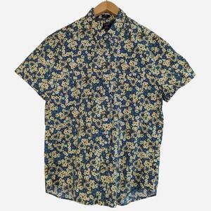 J.Crew Flex Washed Slim Fit Ditsy Floral Short Sleeve Button-Down Shirt Large